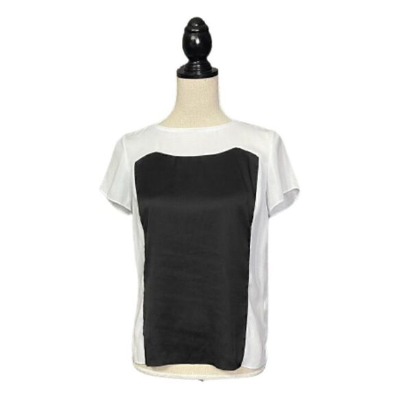 White House Black Market Colorblock Blouse Sz 0 - Picture 1 of 3